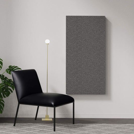 Basic wall sound absorber in dark grey. Size 58cmx116cm. Akustikkplater og lyddemping vegg